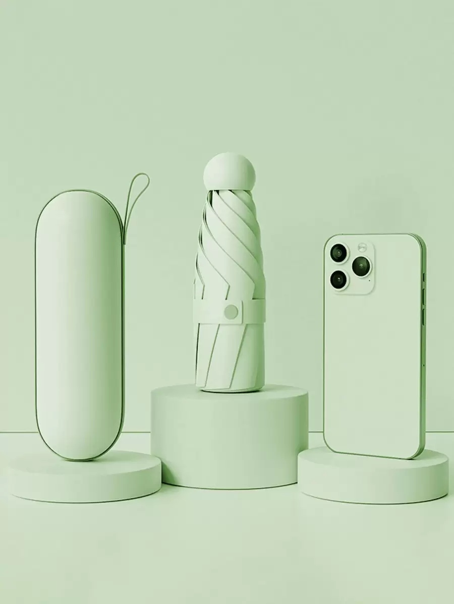 1 ô dù màu trơn - Màu xanh Bạc hà - Xem 1