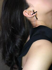 1入組耳環，柔和風格 - 銀色 - 查看 1