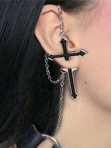 1入組耳環，柔和風格 - 銀色 - 查看 2