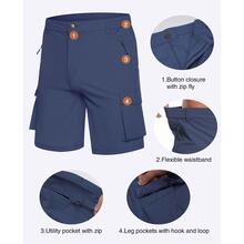 Men Flap Pocket Side Cargo Shorts - Màu Xám nhạt - Xem 4