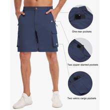 Men Flap Pocket Side Cargo Shorts - Màu Xám nhạt - Xem 5