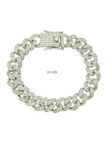 1 Máy Tính Hip Hop Hoàn Toàn Kim Cương Giả Trang Trí Nam Thoáng Mát Vòng Tay Dây Xích Phụ Kiện - Bạc - Xem 3