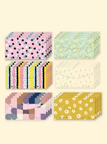 24 piezas Sobres 6 colores patrón con hoja suelta - Multicolor - Ver 8