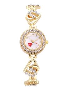 de moda dorado Reloj con pulsera Set adecuado para uso diario - Dorado - Ver 3