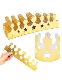 Blue Panda 48 Pack Mini Gold Foil Paper Crowns for Kids Birthday Themed Decor, Photo Props (3.3 x 3 In) - Vàng - Xem 2