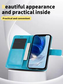 Funda de cartera magnética para teléfono, versión internacional, no la versión nacional - Celeste - View 3