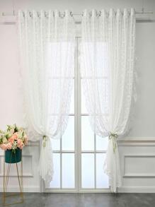 1 Pháp Lãng Mạn Ren Trắng Sọc Dọc Màn Sheer Viền Hoa, cho Phòng Khách Phòng Ngủ Sang Trọng Trang Trí Nhà - trắng - Xem 3