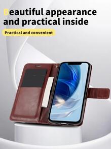 Magnetic Wallet Phone Case - Chocolate Brown - View 3