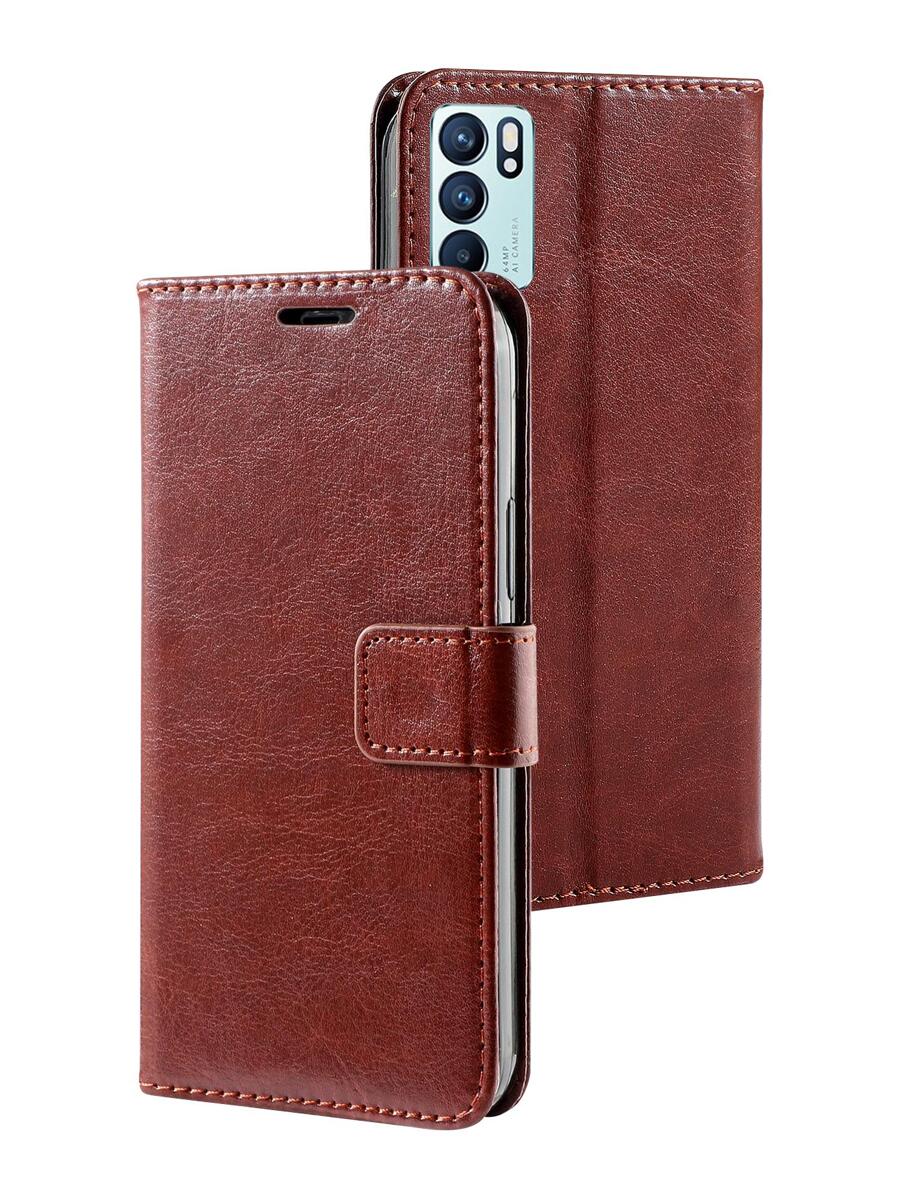 Magnetic Wallet Phone Case - Chocolate Brown - View 1