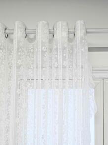 1 Pháp Lãng Mạn Ren Trắng Sọc Dọc Màn Sheer Viền Hoa, cho Phòng Khách Phòng Ngủ Sang Trọng Trang Trí Nhà - trắng - Xem 6