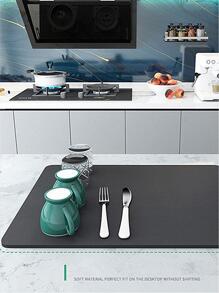 1 tấm thảm bếp bằng bùn diatom silicon chịu nhiệt, miếng lót thoát nước chống trượt, miếng lót cách nhiệt chống bỏng, miếng lót ly làm khô bát đĩa có thiết kế hút chân không, miếng lót máy pha cà phê, miếng lót ly, miếng lót ly bồn rửa, miếng lót quầy pha cà phê, miếng lót cho thú cưng, miếng lót ly, phụ kiện nhà bếp - màu đen - Xem 11