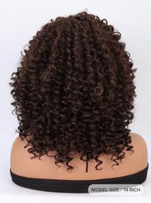 Tóc giả tổng hợp chịu nhiệt màu nâu sẫm, kích thước trung bình và nhỏ, 14 inch, làm bằng máy, dùng hàng ngày cho phụ nữ - Tóc giả tổng hợp mềm mại, chất lượng tốt, trông tự nhiên - màu nâu - Xem 6