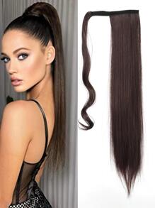 Extensión del pelo largo recto coleta sintético - Dark Brown - Ver 1