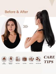 Extensión del pelo largo recto coleta sintético - Dark Brown - Ver 3