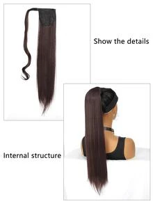 Extensión del pelo largo recto coleta sintético - Dark Brown - Ver 6