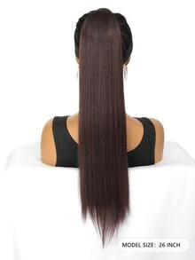 Extensión del pelo largo recto coleta sintético - Dark Brown - Ver 2