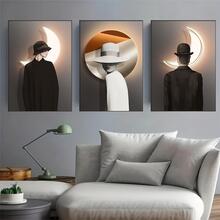 1 pieza Pintura sin marco gama alta negro & dorado modelo adorno - Multicolor - Ver 2