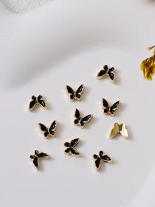 10 chiếc hợp kim hình con bướm màu đen dùng để trang trí móng tay - Nhiều màu - Xem 2