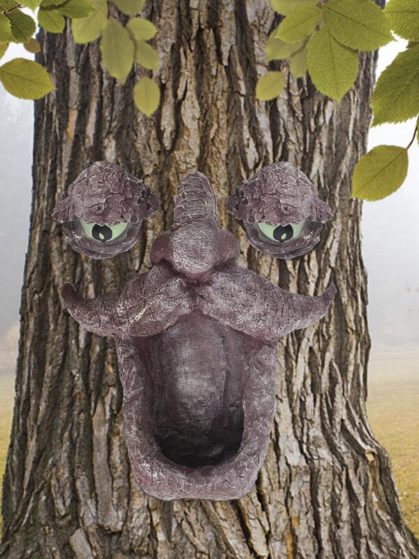 Tree Face Yard Decoration Garden Resin Sculpture Bird Feeder Garden