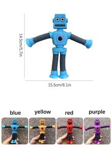 1入組吸盤機器人玩具，帶多位置拉伸軟管減壓和趣味減壓玩具 - 彩色 - 查看 8