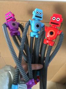 1入組吸盤機器人玩具，帶多位置拉伸軟管減壓和趣味減壓玩具 - 彩色 - 查看 3