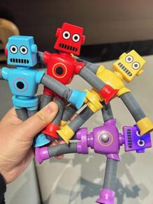 1入組吸盤機器人玩具，帶多位置拉伸軟管減壓和趣味減壓玩具 - 彩色 - 查看 2