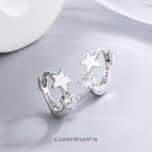 OMID S925纯银星形设计个性简约风格耳环，女士珠宝 - 耳環 - 查看 2