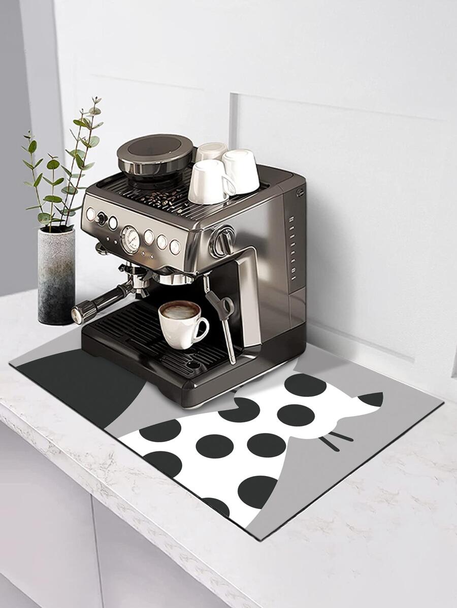 1入組灰色的卡通貓形狀排水地墊 - 彩色 - 查看 1