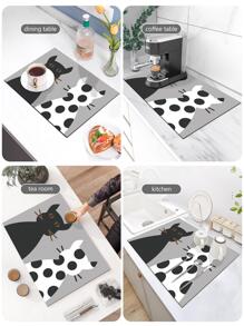 1入組灰色的卡通貓形狀排水地墊 - 彩色 - 查看 7