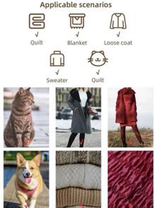 1入組黏吸塵滾筒帶和可拆卸滾輪刷適用於衣服,灰塵和寵物毛髮 - 藍色 - 查看 7