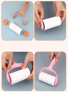 1入組黏吸塵滾筒帶和可拆卸滾輪刷適用於衣服,灰塵和寵物毛髮 - 藍色 - 查看 4