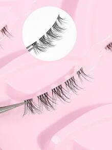 MAGEFY Lông Mi Giả, 5 Cặp Lông Mi Giả Chữ Thập Dài Dài Tự Nhiên Lông Mi Giả Trong Suốt Dải Lông Mi Giả Dải Cho Trang Phục Hóa Trang Dự Tiệc - màu đen - Xem 6