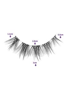 MAGEFY Lông Mi Giả, 5 Cặp Lông Mi Giả Chữ Thập Dài Dài Tự Nhiên Lông Mi Giả Trong Suốt Dải Lông Mi Giả Dải Cho Trang Phục Hóa Trang Dự Tiệc - màu đen - Xem 3