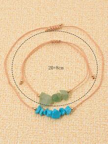 2 chiếc vòng tay trang trí chuỗi hạt cho trẻ em để làm quà tặng - Màu xanh lam - Xem 4