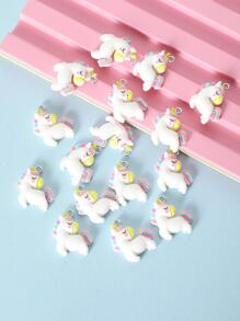 16 pièces Charms pour fabrication de bijoux Licorne arc-en-ciel DIY pour collier, boucle d'oreille, porte-clés etc. Saint-Valentin