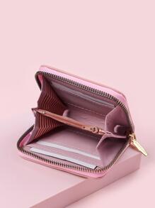 Chicas Monedero pequeño con patrón de fresa PU cremallera - Rosa - Ver 2