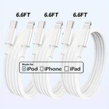 JIMROZ 3入組閃電快充數據線 - 白色 - 查看 2