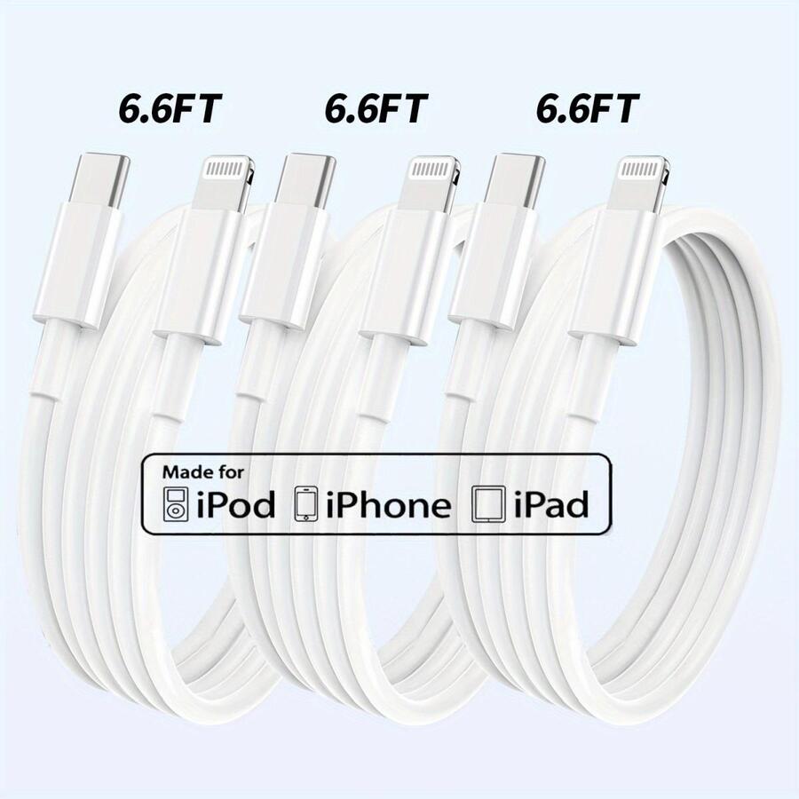 JIMROZ 3入組閃電快充數據線