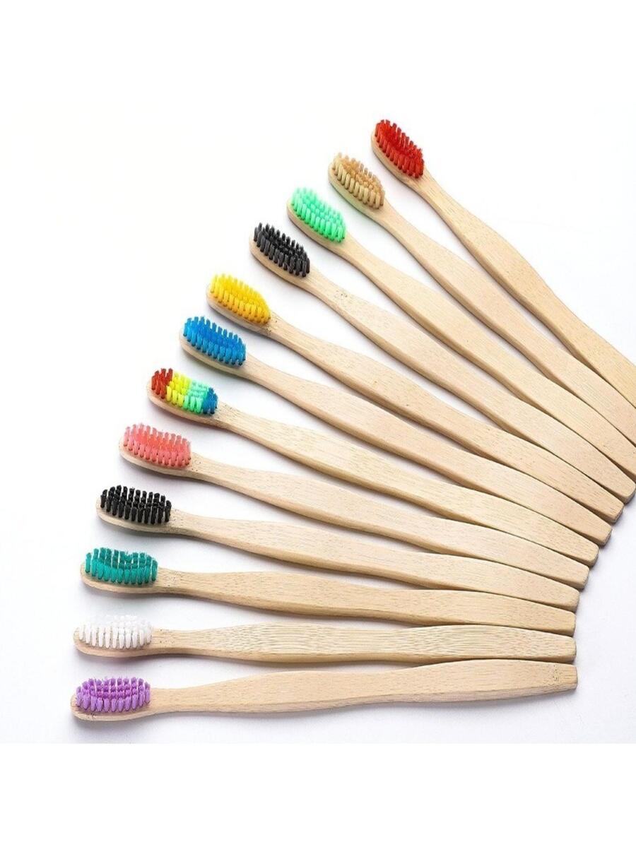 Random 1pc Cepillo De Dientes Bambu Biodegradable Ecologico Surtido - Negro - Ver 1