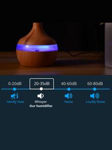 1pc ABS Humidifier, Modern Wood Grain Pattern 7-color Desktop Atomizer Hydrating Device For Home - Coffee Brown - View 6