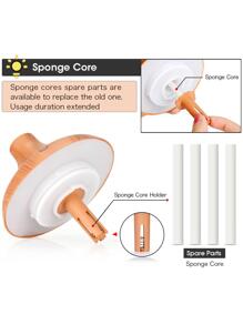 1pc ABS Humidifier, Modern Wood Grain Pattern 7-color Desktop Atomizer Hydrating Device For Home - Coffee Brown - View 7