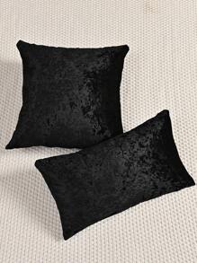 1 件纯色天鹅绒枕套，简约纯色防污可拆卸可洗装饰抱枕套，适用于卧室、客厅、沙发（不含枕芯），香槟色，黑色