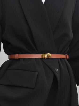 Adjustable Thin Waist Belt, Women's Accessories For , Matte Artistic Suit Belt, Sweater Waist Chain, Summer Summer, School Fall, Autumn, Halloween