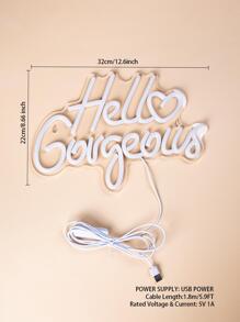 1 Đèn Neon Chữ Hello Tuyệt Đẹp Cho Phòng Ngủ, Trang Trí Tiệc - trắng - Xem 4
