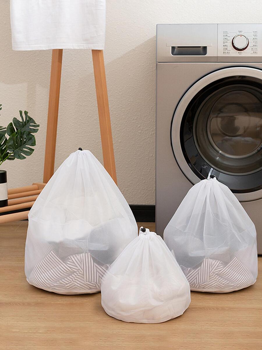 Túi giặt 1 lưới có dây rút - trắng - Xem 1