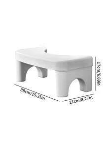 Adult Toilet Stool, Bathroom Squat Stool, Foldable Footstool, Child Potty Training Stair Stepper - White - View 3