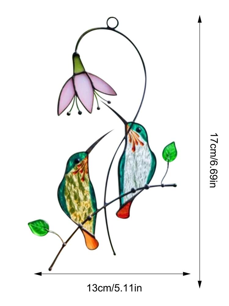創意多彩蜂鳥形狀金屬掛飾合適的適用於家庭花園 - 彩色 - 查看 4