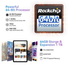 Blackview Tablet Android 12 Tab 8 WiFi Tablets 10.1 Inch 7GB(4+3 Expand) RAM+128GB/1TB ROM Quad Core Processor 6580mAh 1280*800 HD+IPS Display 13MP+8MP Daul Camera WiFi 6 BT 5.0 GMS Gray - 灰色 - 查看 8