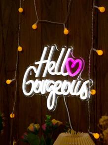 1 Đèn Neon Chữ Hello Tuyệt Đẹp Cho Phòng Ngủ, Trang Trí Tiệc - trắng - Xem 2
