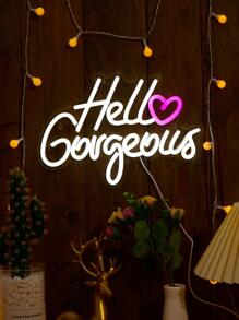 1 Đèn Neon Chữ Hello Tuyệt Đẹp Cho Phòng Ngủ, Trang Trí Tiệc - trắng - Xem 1